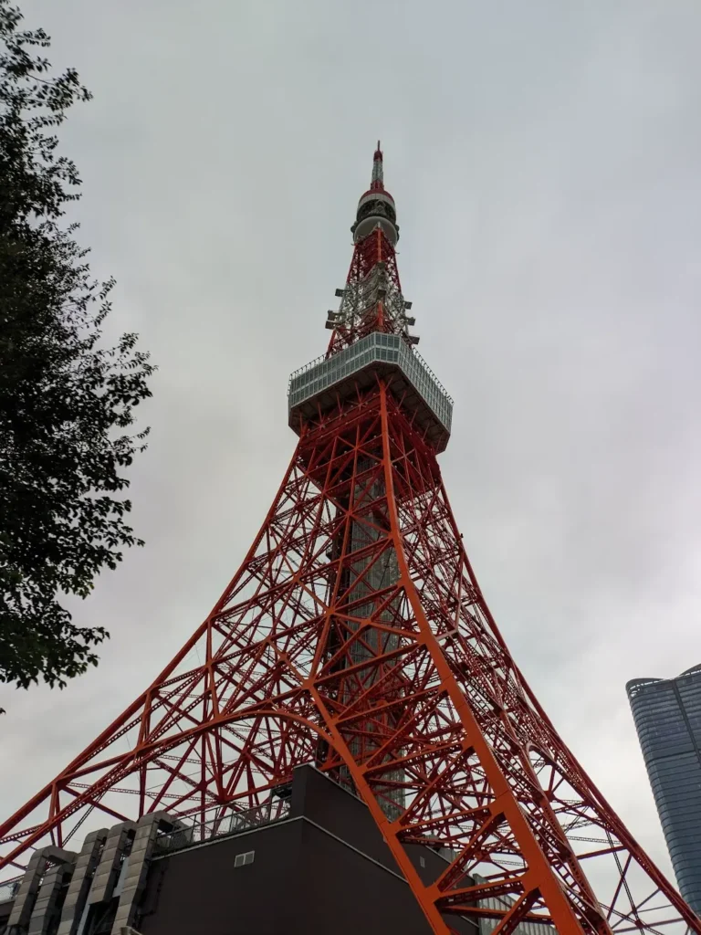 The Tokyo Tower view from below.